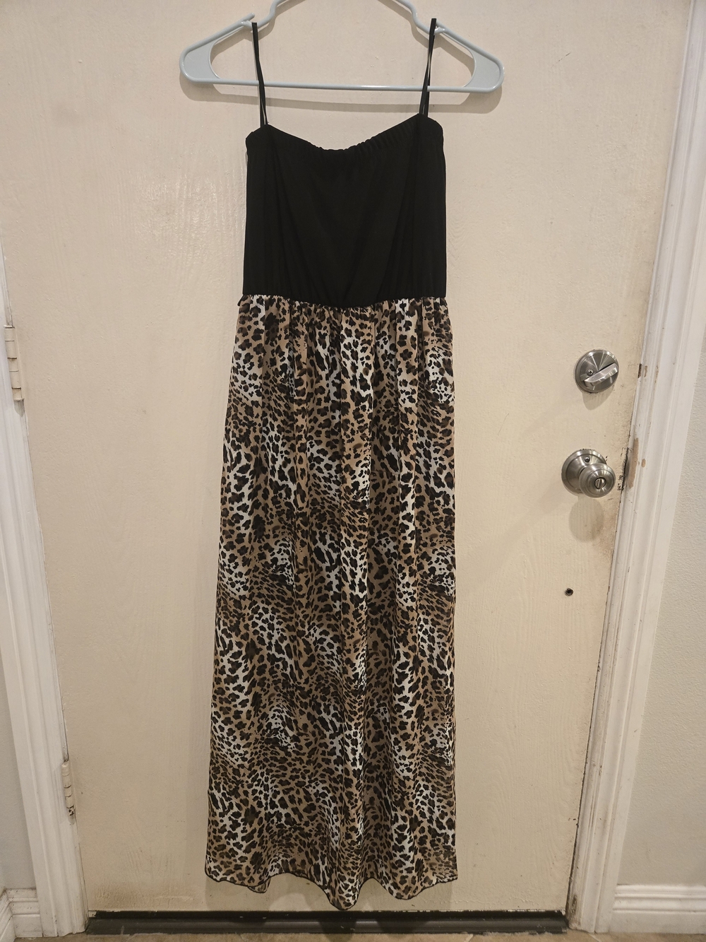 Papaya Black Bodice Leopard-Print Maxi Dress
